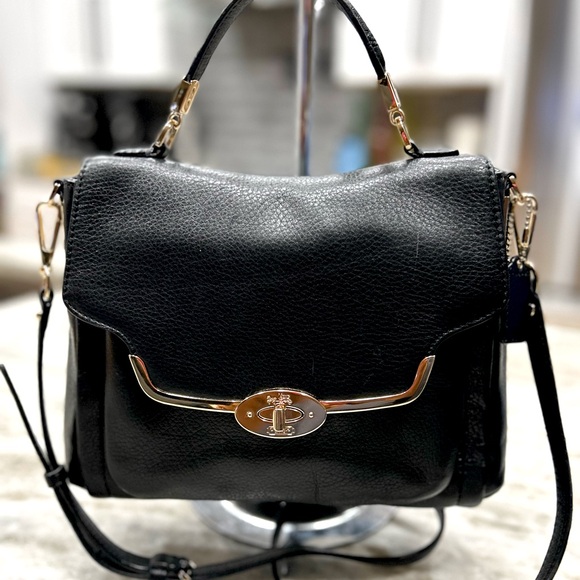 Coach Authentic Top Handle Black Saffiano Leather Crossbody/Handbag - Picture 2 of 12